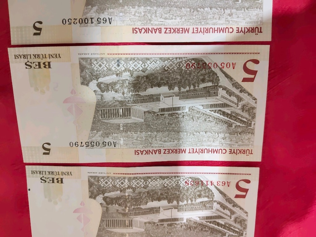2005 5 YTL Yeni Türk Lirası – 3’lü Koleksiyonluk Lot – Çil/Çile Yakın - 4