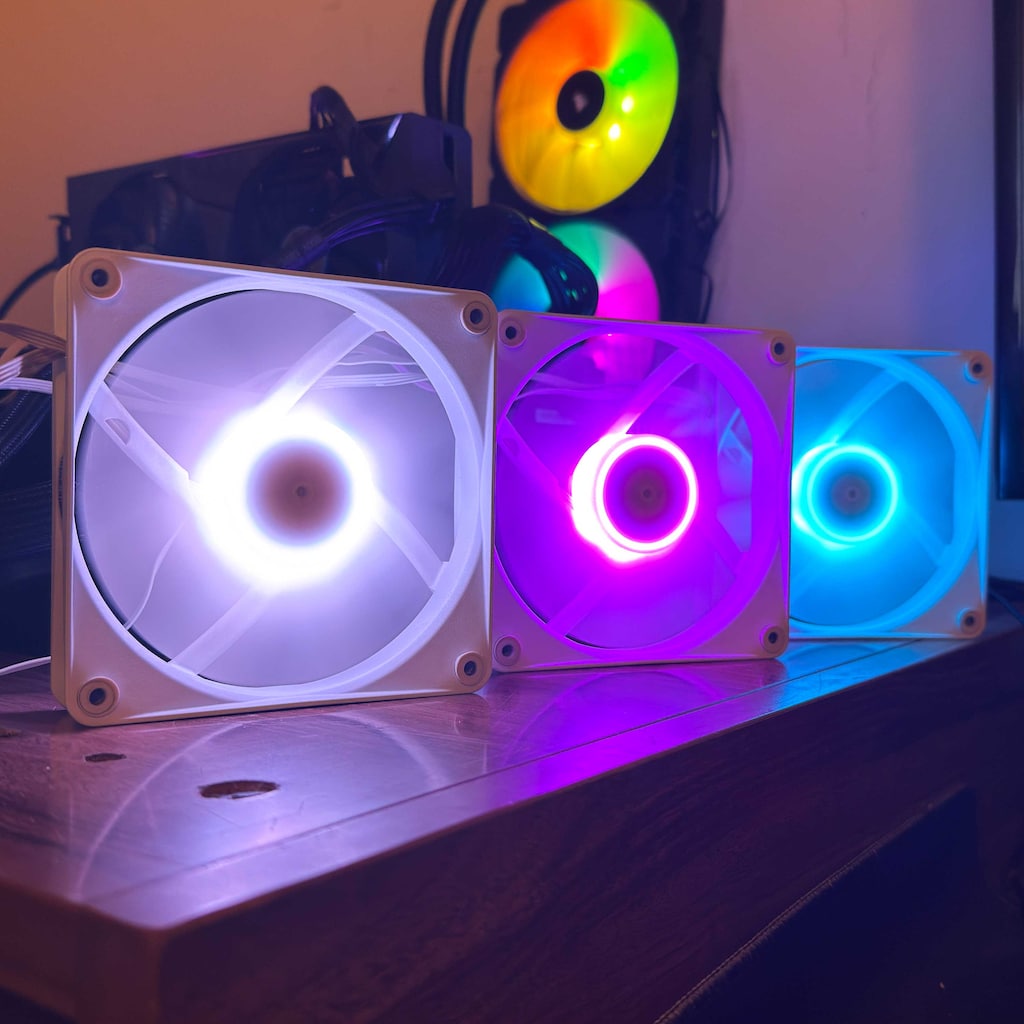 NZXT F120 RGB Core 120mm 3’lü Paket - Kontrolcülü Beyaz Kasa Fanı - 7