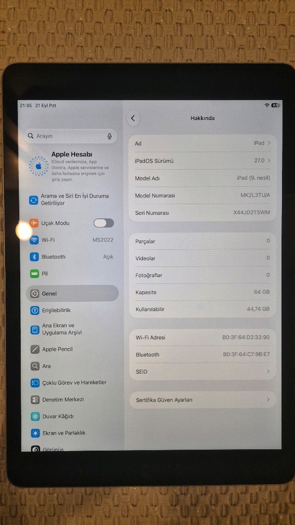 iPad 9. Nesil 64GB Wifi Gümüş Hatasız Çiziksiz - 2
