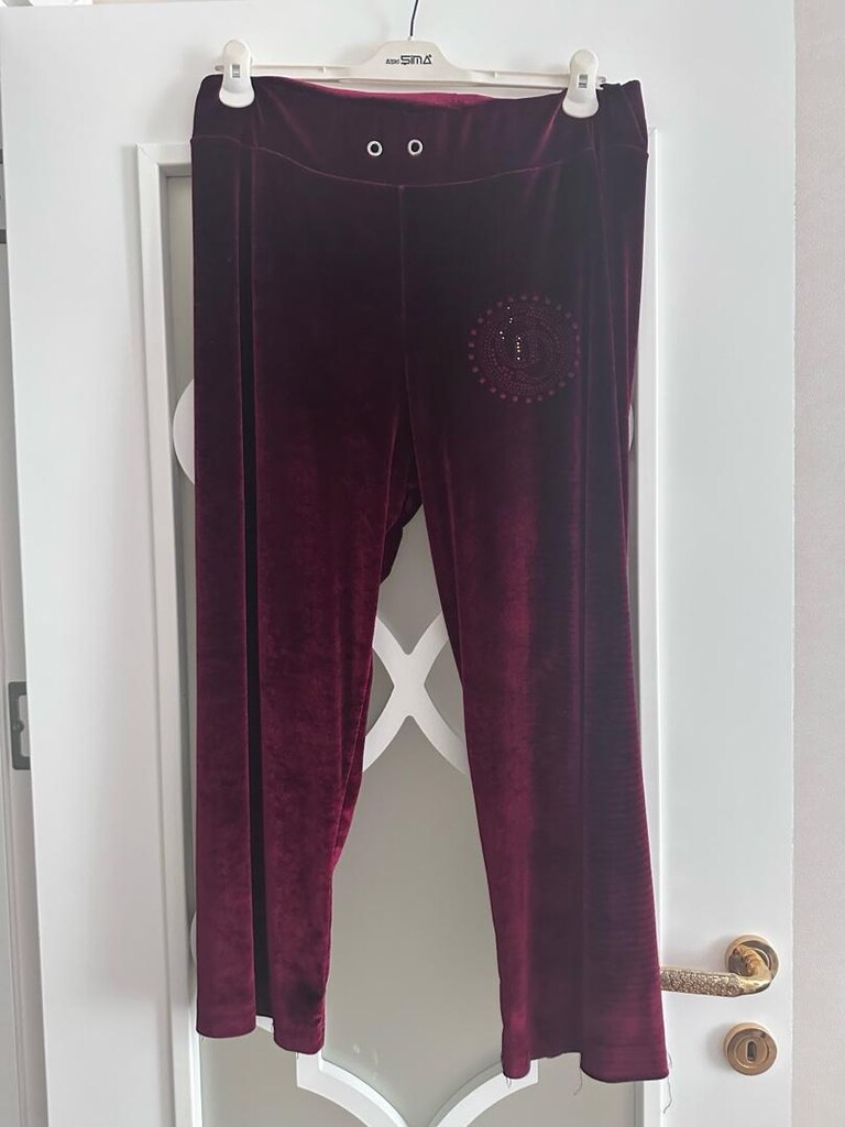 Bordo Kadife Rahat Pantolon - 3
