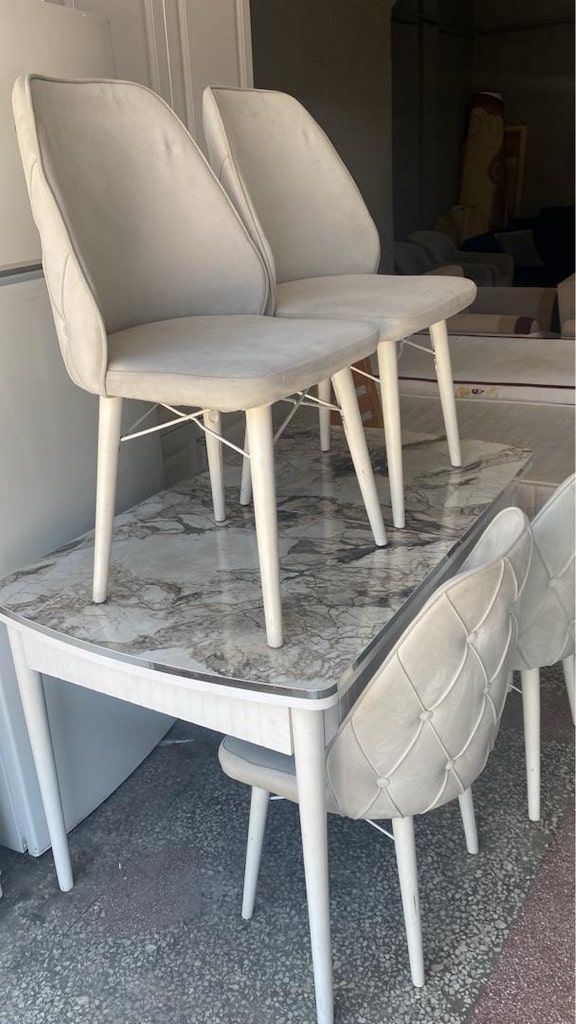 Mdf masa sandalye 4 tane Sandyle sıfır ayarında - 3