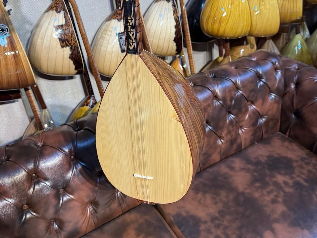 TAM PROFESYONEL 40 TEKNE CEVİZ AĞACI KISA SAP BAĞLAMA SIFIR SAZ - 7