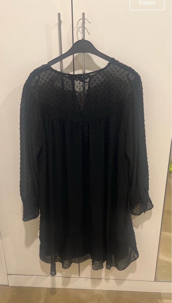 zara siyah şifon elbise xl - 3