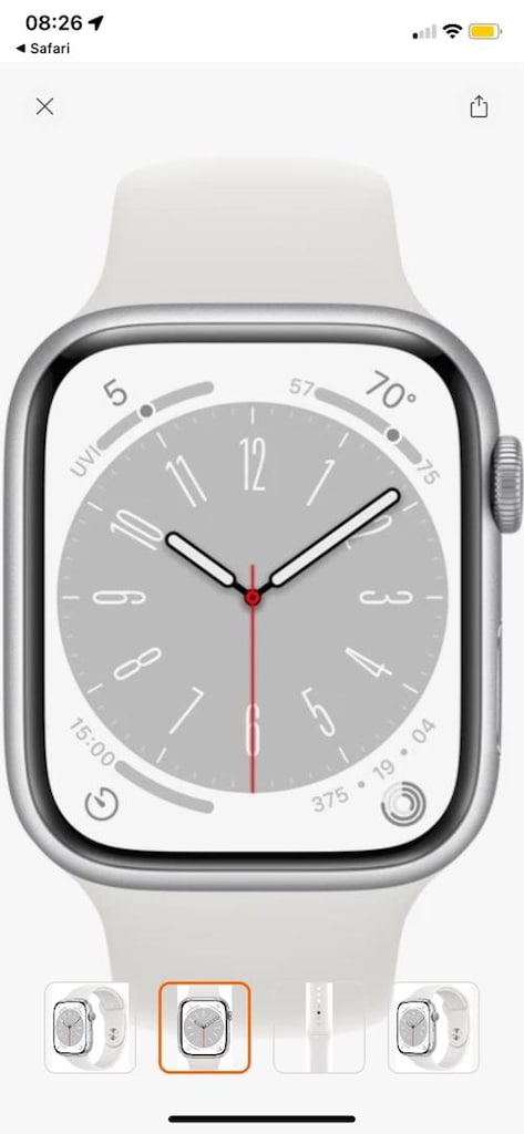 TR• KAPALI KUTU• SIFIR APPLE WATCH SERİES 8 45MM• SİLVER BEYAZ KORDON - 5
