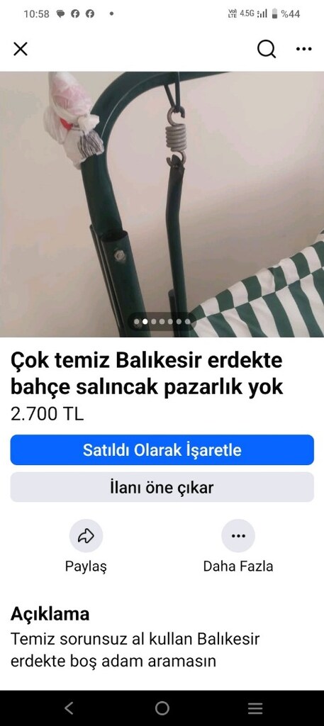 Balıkesir erdekte bahçe salıncak pazarlık yok - 2