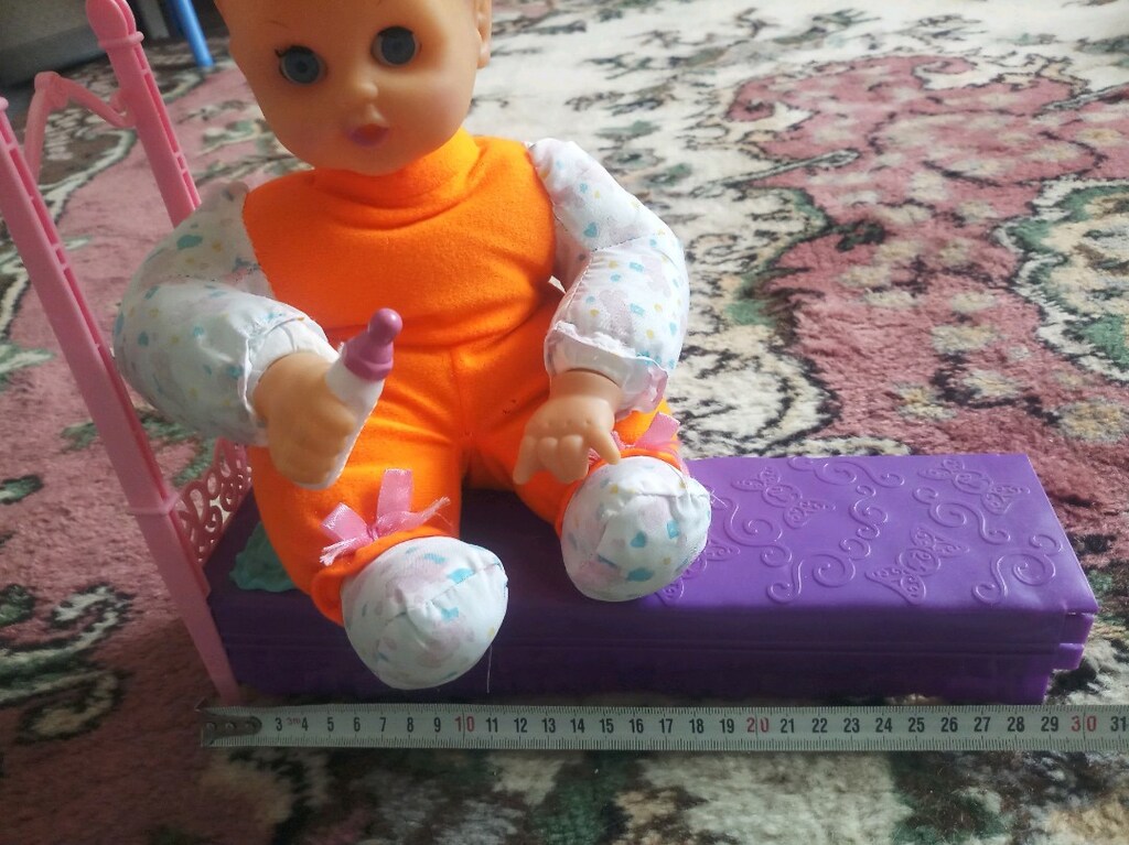 biberonlu yatinca gozleri kapanan yatakli bebek uzunluk 30 cm 28cm - 5