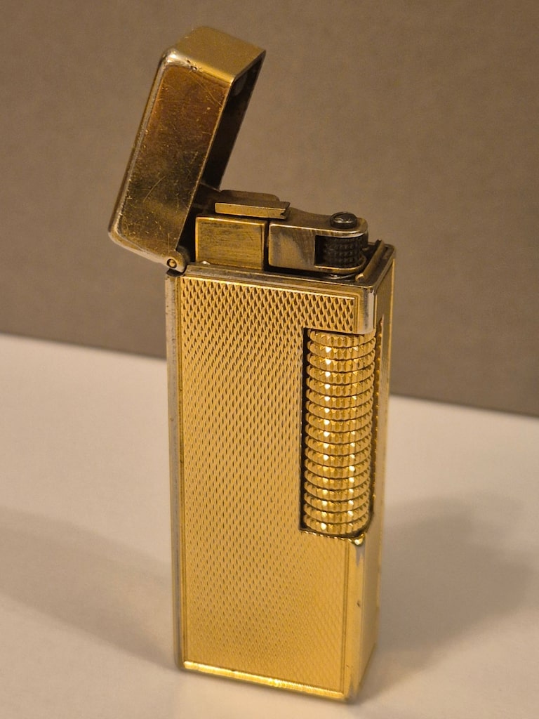 Orijinal Dunhill Rollagas Altın Kaplama Vintage Çakmak - 10