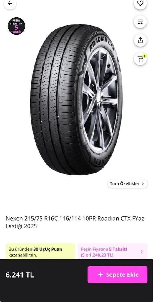 Nexen 215/75 R16C 116/114 10PR Roadian CTX FYaz Lastiği 2025