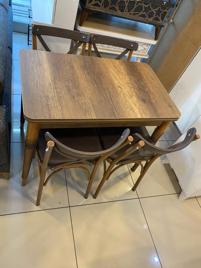 Mdf açılabilir yemek masası 4 adet sandalye - 2