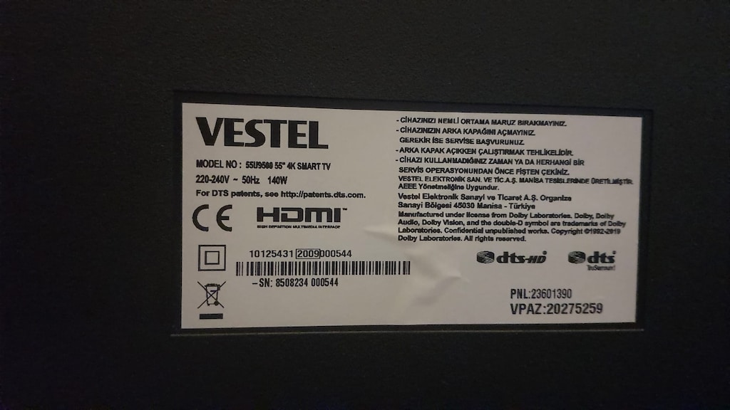 Vestel 55U9500 55 İnç 4K Ultra HD Smart TV – Tertemiz, Sorunsuz - 7