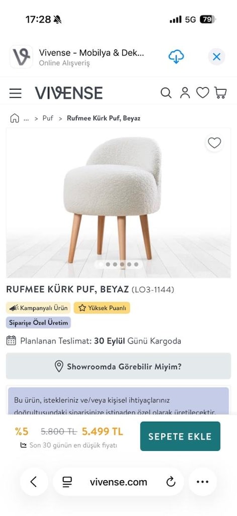 Vivense kürk puf - 3
