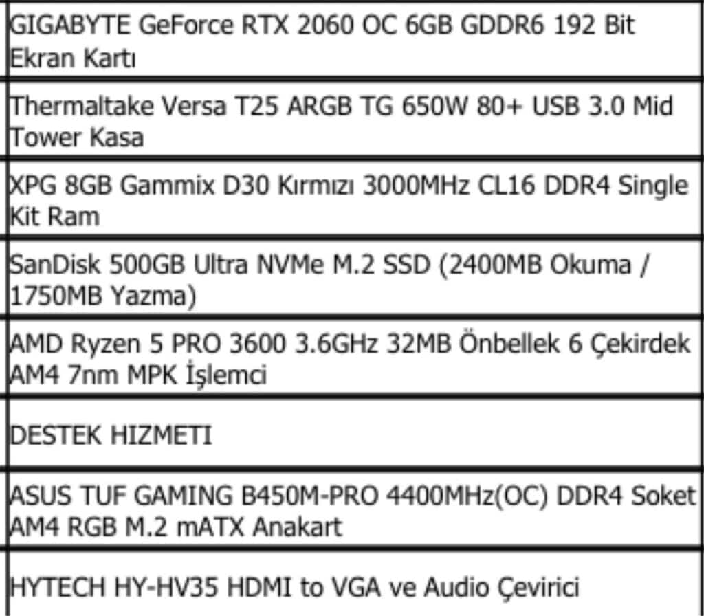 bilgisayar parçaları görseli ilanda mevcuttur rtx2060 sistem - 4