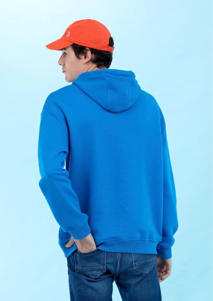 U.S POLO ASSN. - 4XL BEDEN - KOBALT MAVİ SWEATSHIRT(KAPÜŞONLU) - 3
