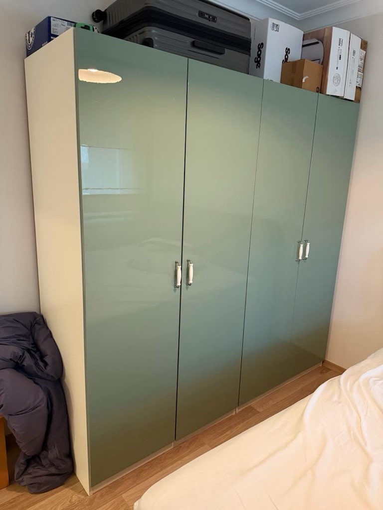IKEA 4 Kapaklı, 2 Çekmeceli Geniş Gardırop – 200x200 cm - 7
