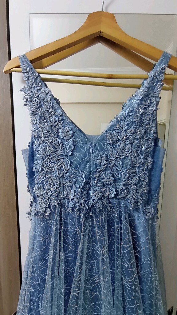bebe mavisi abiye elbise tarlatanı mevcut - 3