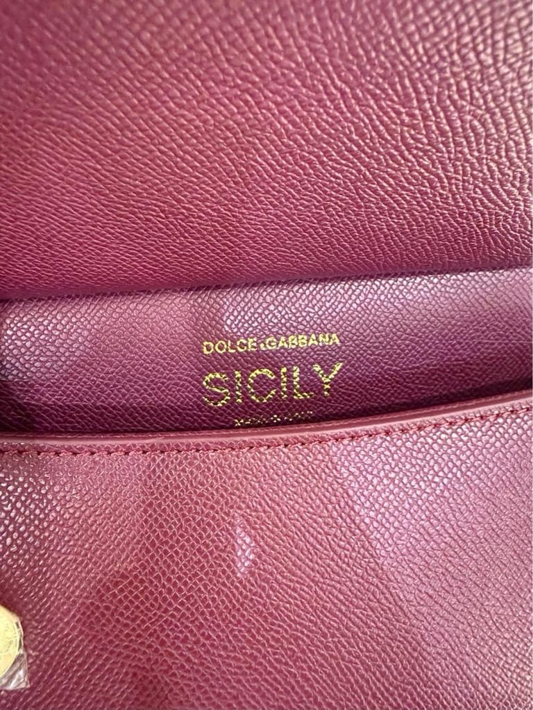 D&G Sicily Lüks Bordo El ve Omuz Çantası - 6