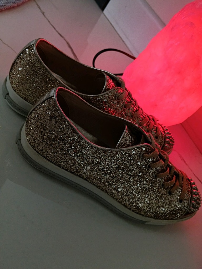 Lesille FLOWER Dore simli önü Gümüş Droglu maskeretli sneaker. - 4