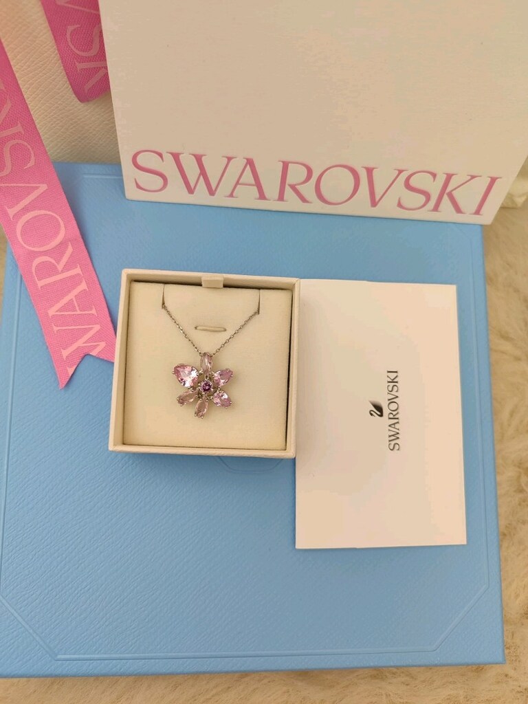 SWAROVSKİ GEMA PEMBE RENKLİ KOLYE - 2