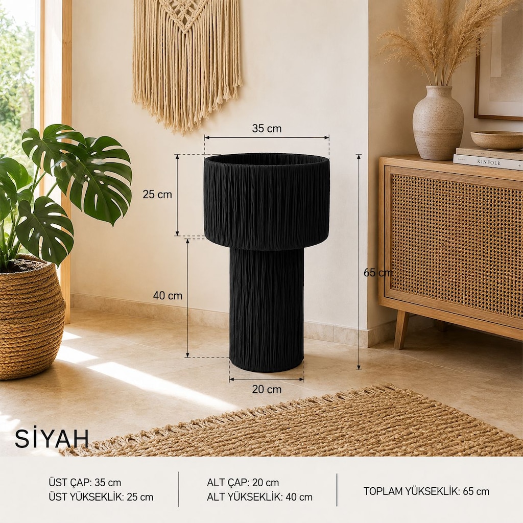 LUMEA El Yapımı Dekoratif Lambader 65 cm – Sıfır - 9