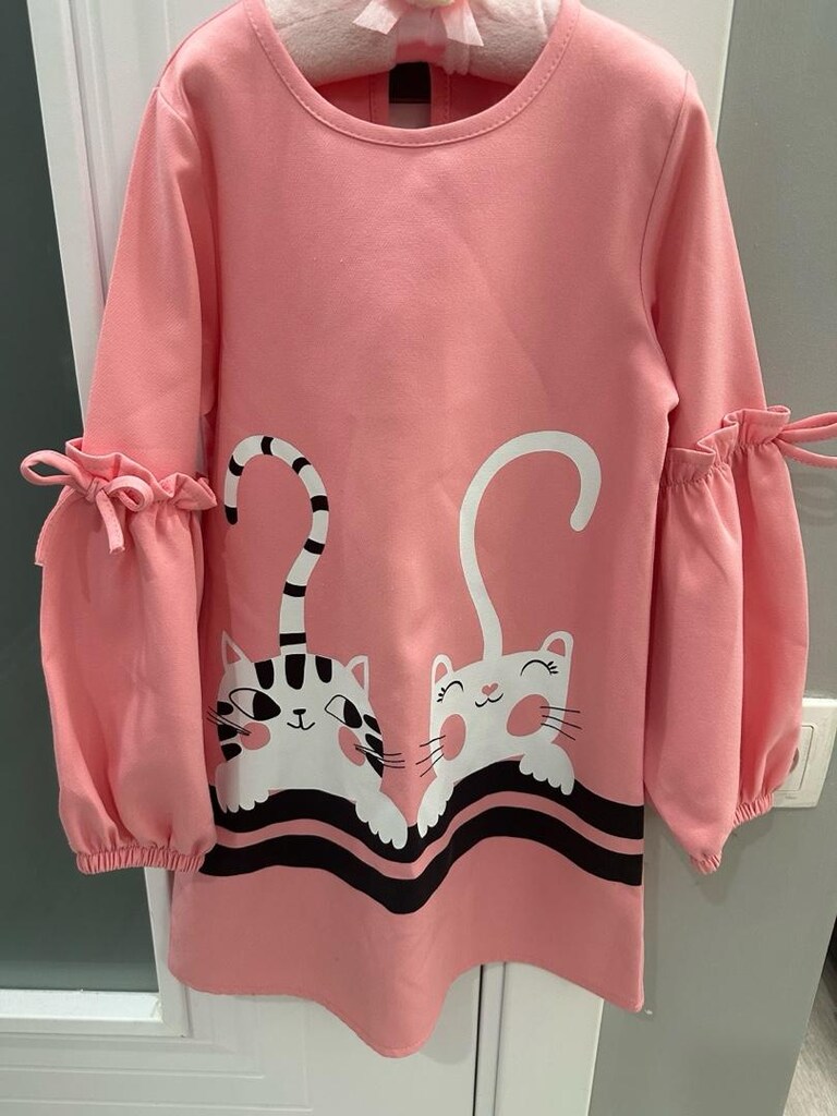 Denokids Pembe Kız Çocuk Elbise 6-8 Yaş