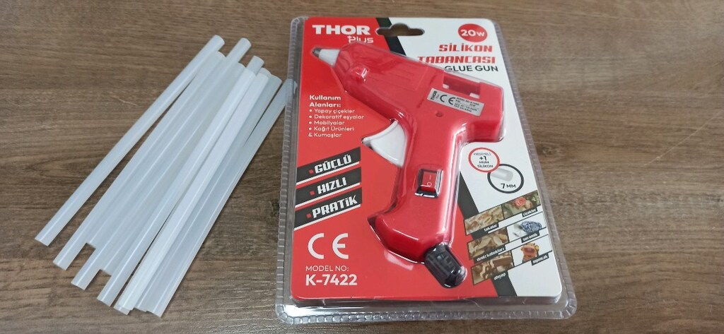 20 Watt sıcak silikon tabancası, 10 adet 15cm çubuk silikon - 2