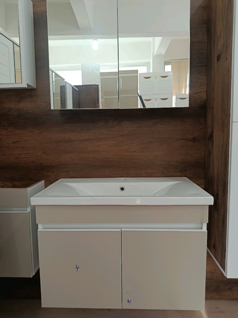 ALTÜST KAŞMIR RENKLİ MDF BANYO DOLABI &BALON KAPAK BOY DOLABI - 9