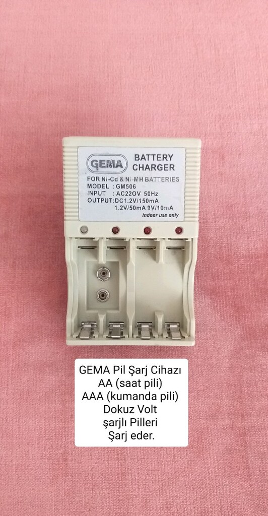 Pil Şarj Cihazı AA (saat) AAA (kumanda) Dokuz Volt Pilleri şarj eder. - 3