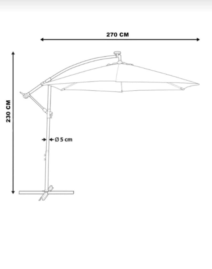 Sıfır Ayarında Lüks Yandan Gövdeli Bahçe / Teras Şemsiyesi (270 cm) - 3