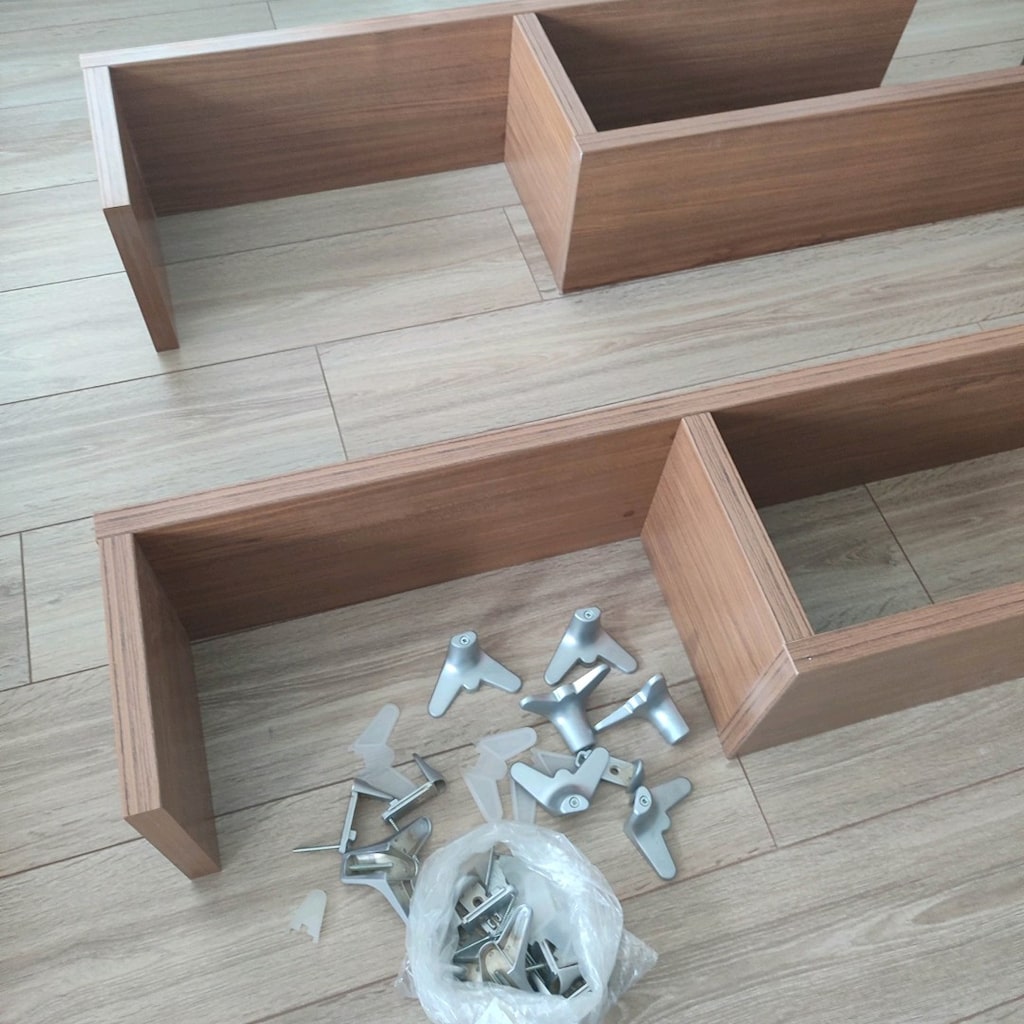 Teak MDF özel yapım Raf Kitaplık - 18