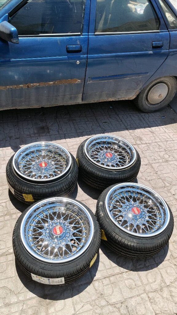16 inç 4*100 sıfır krom bbs jant lastik rs2 9/10 ofset sıfır set - 2