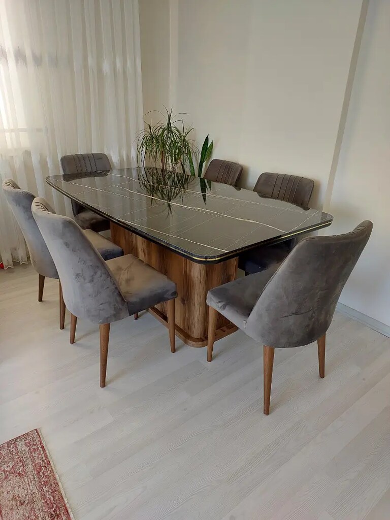 Demre Yemek Masası 6 Adet Sandalye - 4