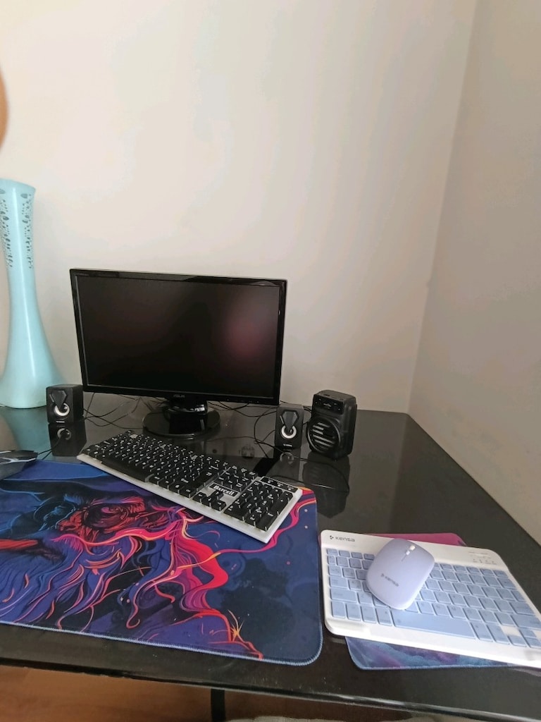MONİTÖR+ IŞIKLI KLAVYE + MOUSE + MOUSEPAD + KABLOLU, KABLOSUZ KLAVYE ...