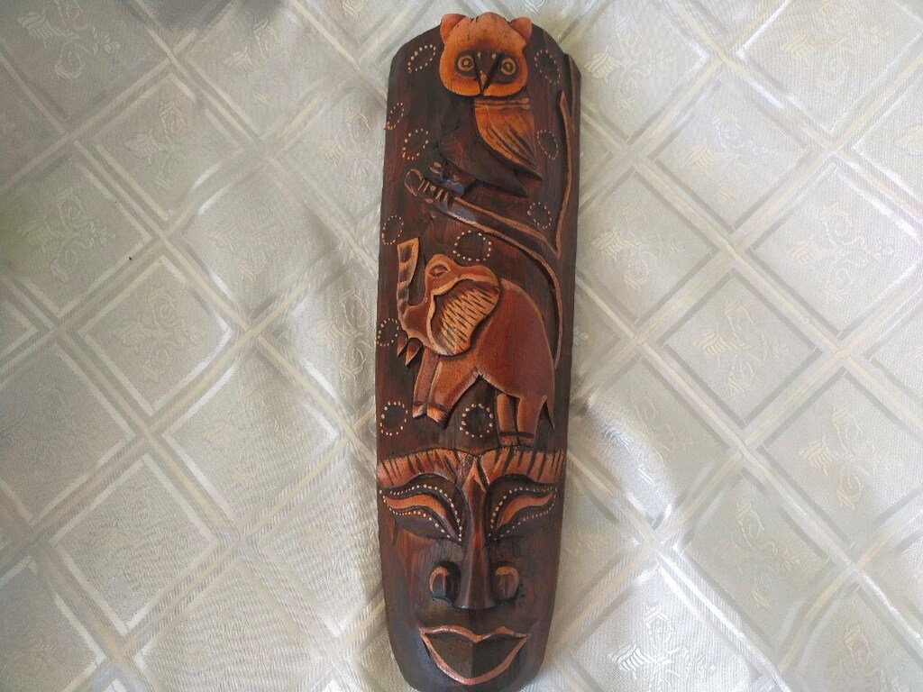 Ahşap Oyma Afrika Maskı - 2