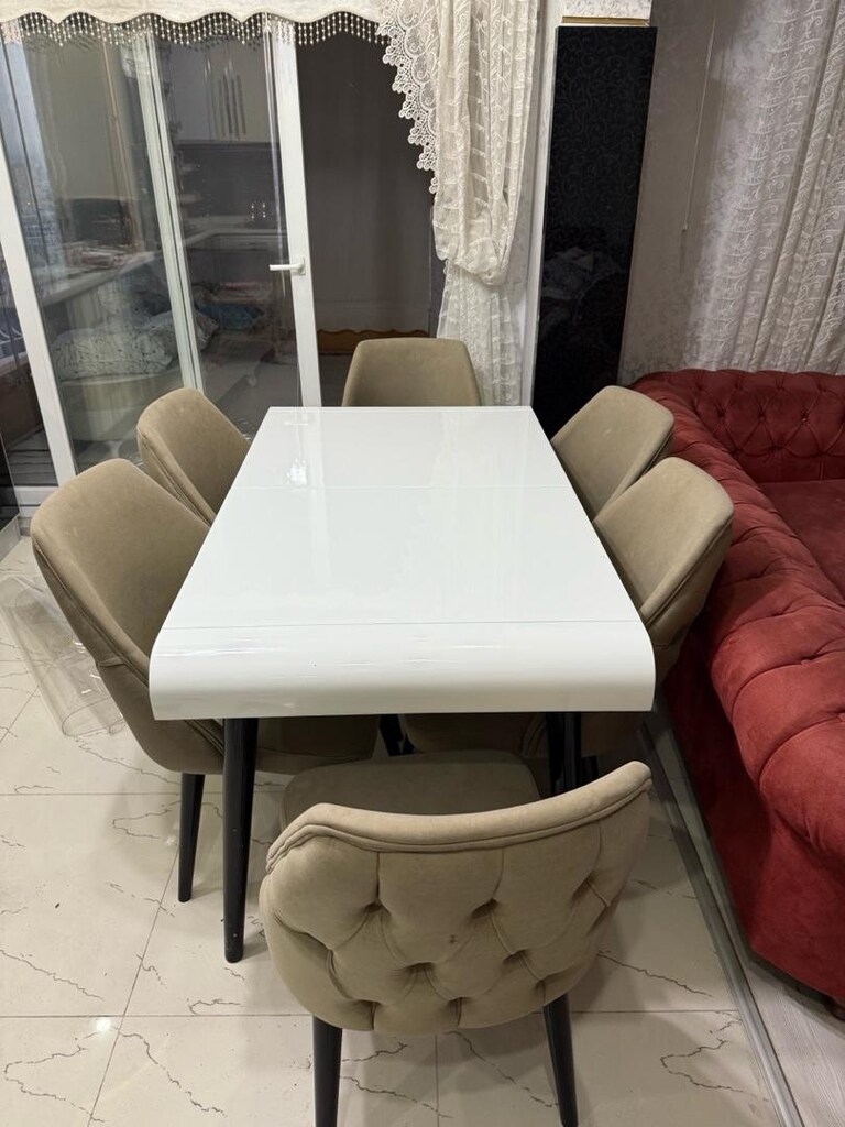 mutfak masası ve 6 adet cheestr sandalyesi takımı - 6