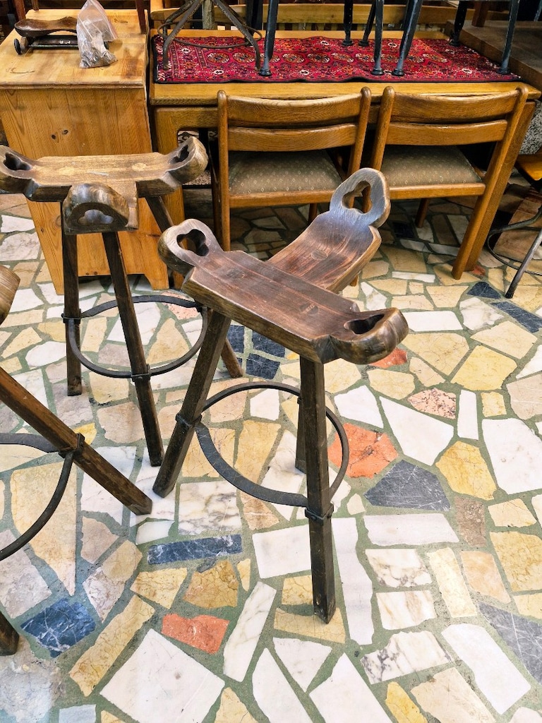 vintage ispanyol bar taburesi. 3 adet. - 2