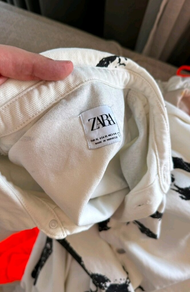 Gömlek – Zara, Siyah Beyaz Desenli, Oversize - 5