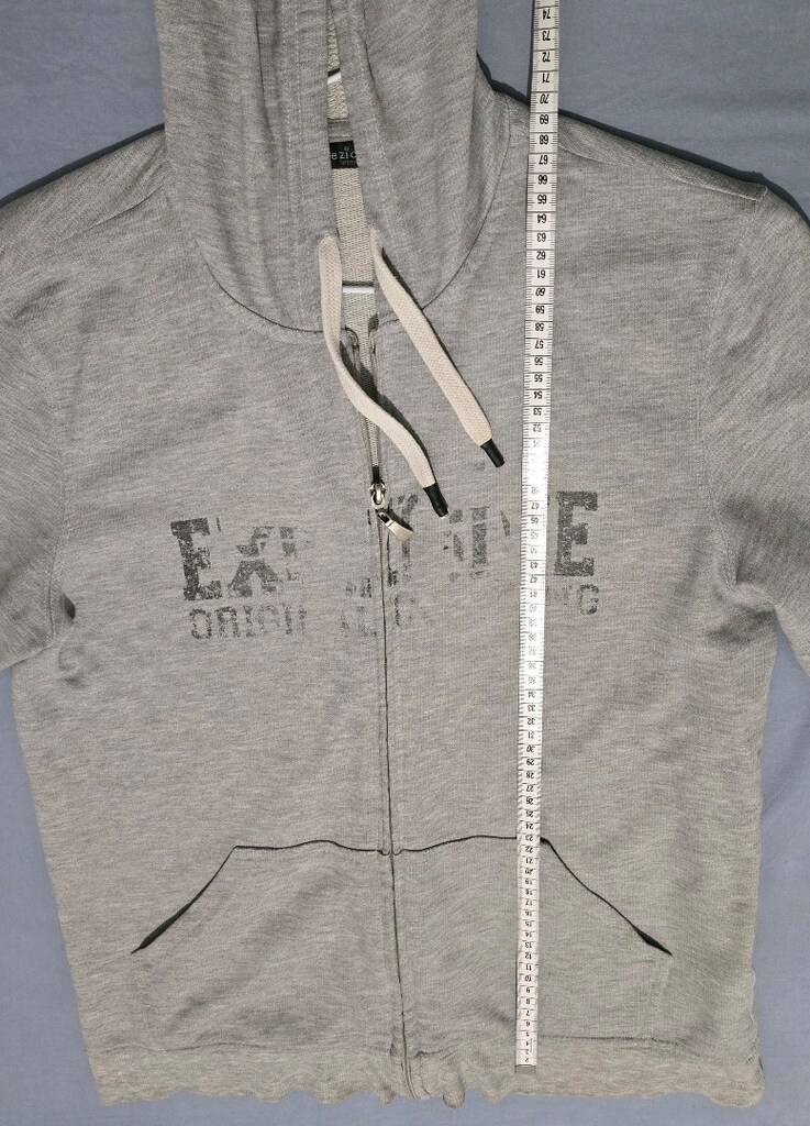 Collezione Fermuartlı Gri Kapüşonlu Sweatshirt L Beden - 4