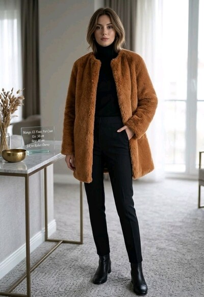 mango xs kürk mont kaban