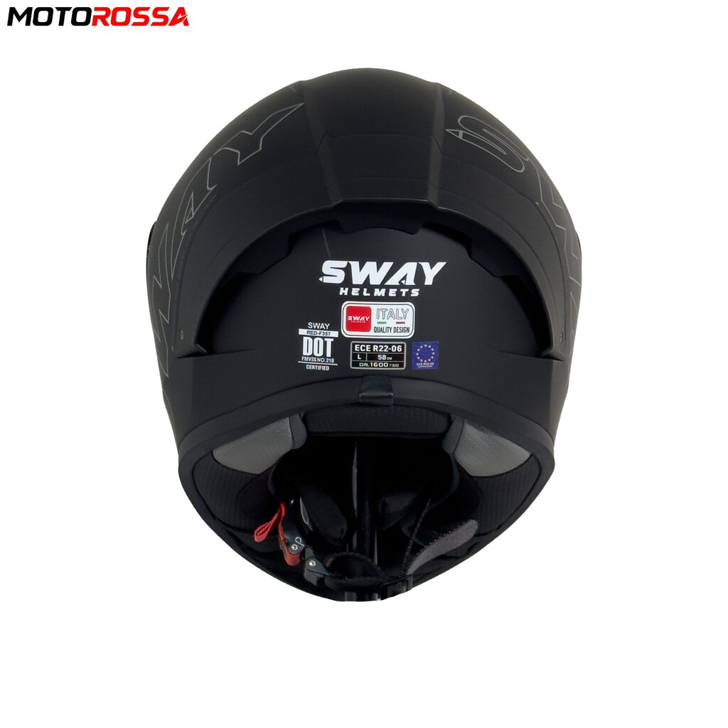 SWAY F357 Kask Mat Siyah Kapalı Motosiklet Kaskı | MOTOROSSA - 6