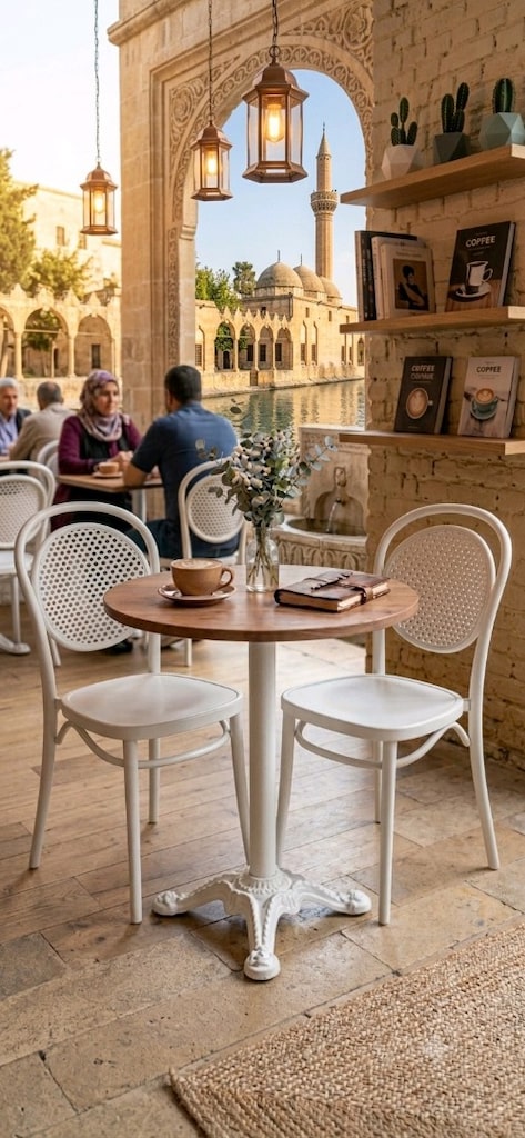 kafe balkon iş yerleri için masa sandalye takımları - 5