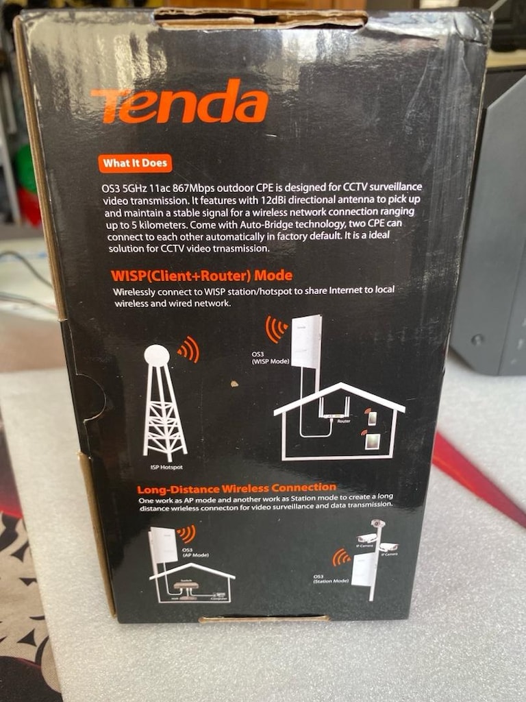 Tenda OS3 5Ghz 11Ac 867Mbps 12DBI Outdoor CPE SIFIR ÜRÜN 5Km Access Po - 3