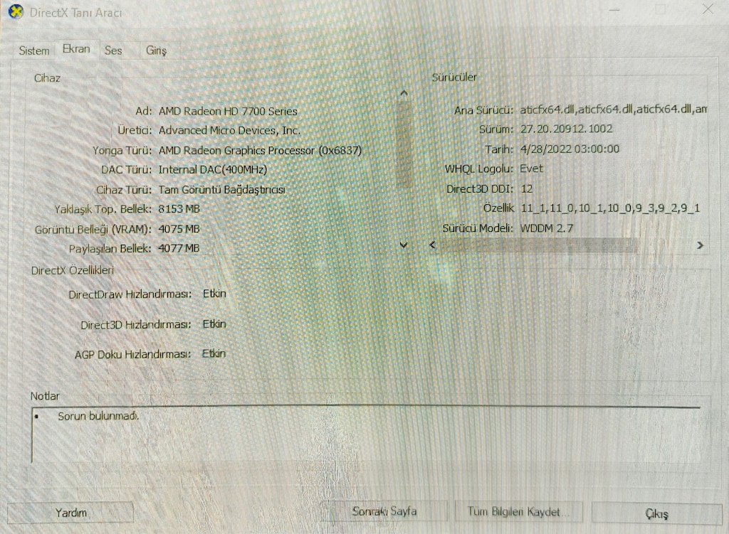 4GB EKRAN KARTI- İ5 3340 İŞLEMCİ - 8 GB RAM - TX KASA - 11