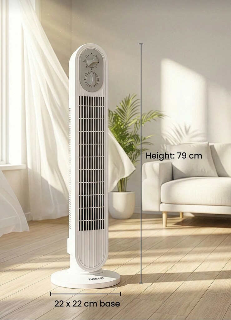 Sıfır Ambalajında Everest 31" Kule Tipi Vantilatör 50W, Zamanlayıcılı - 2