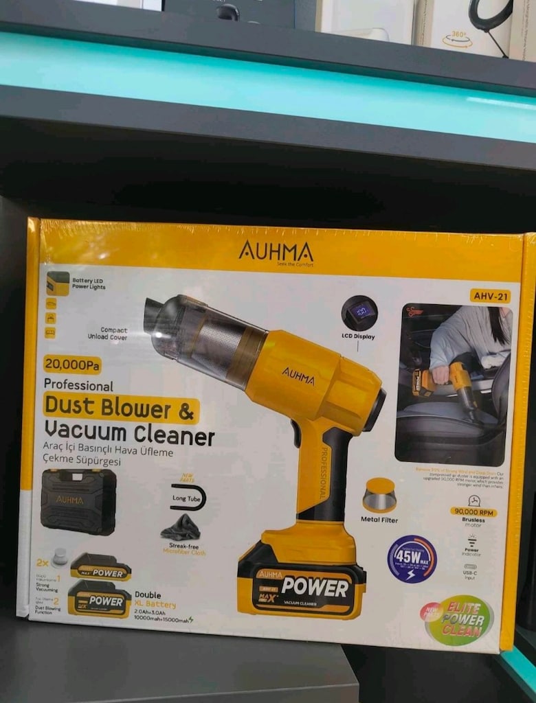 Auhma AHV-21 Çift Bataryalı 20.000Pa Araç Süpürgesi - 4