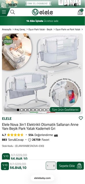 Elele Otomatik sallanan beşik