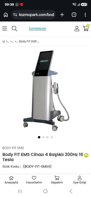 Body FIT EMS cihazi 4 baslikli 200 Hz 16 tesla