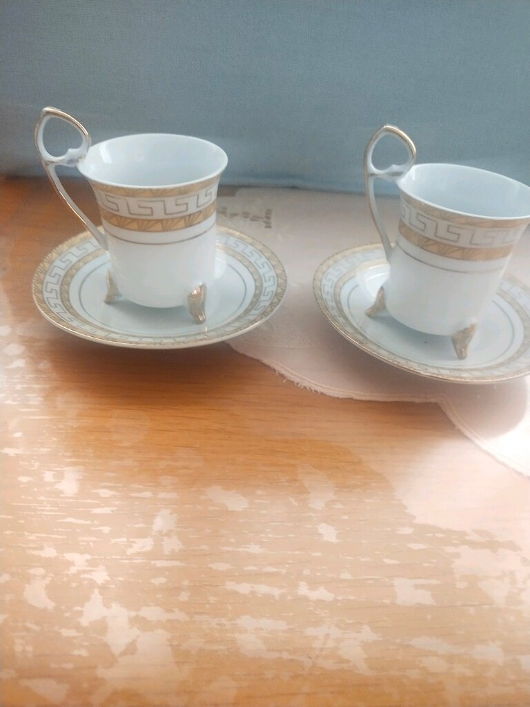 Gold detaylı ayaklı fincan takımı - 5