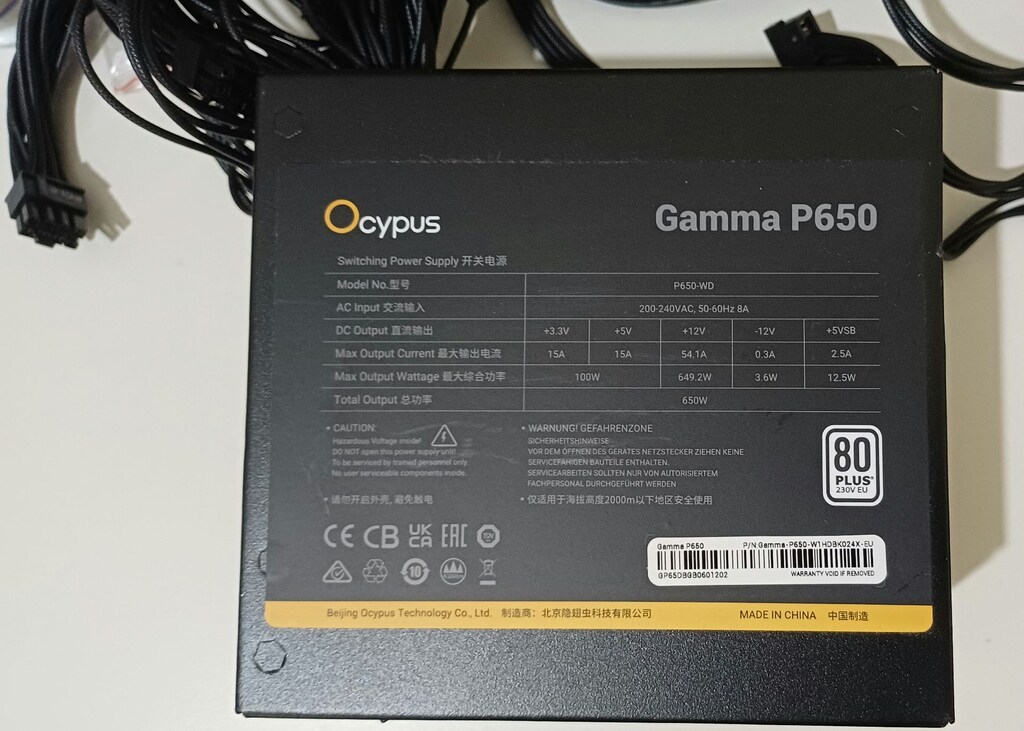 Ocypus Gamma P650 650W 80+ Power Sıfır. - 2