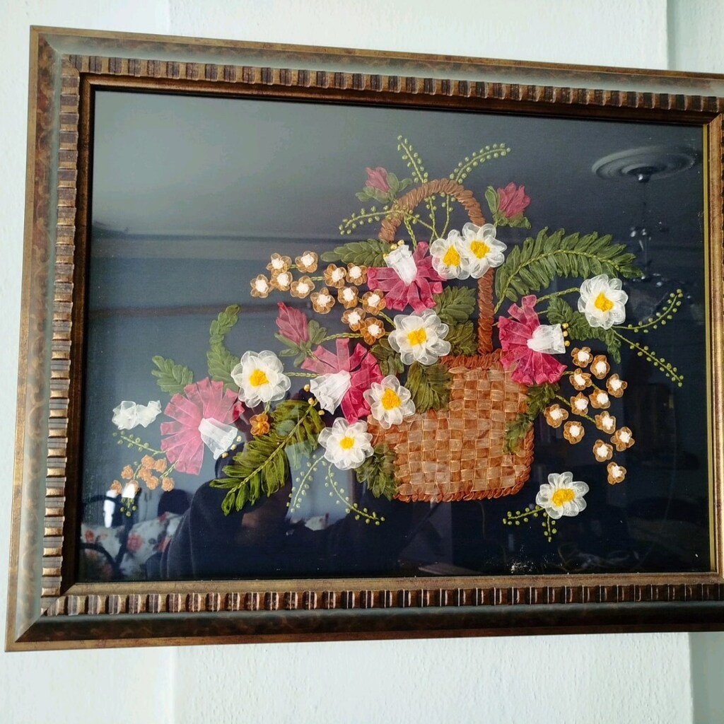 Vintage El yapımı tablo 52x66 cm - 9