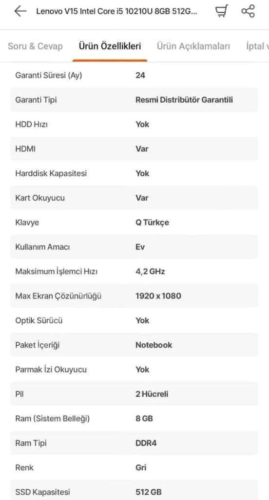 Lenovo V15 bilgisayar - 6